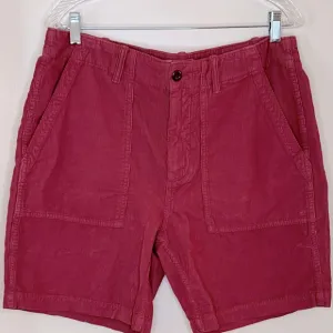 Outerknown Corduroy Shorts, Organic Cotton, Raspberry Size 33