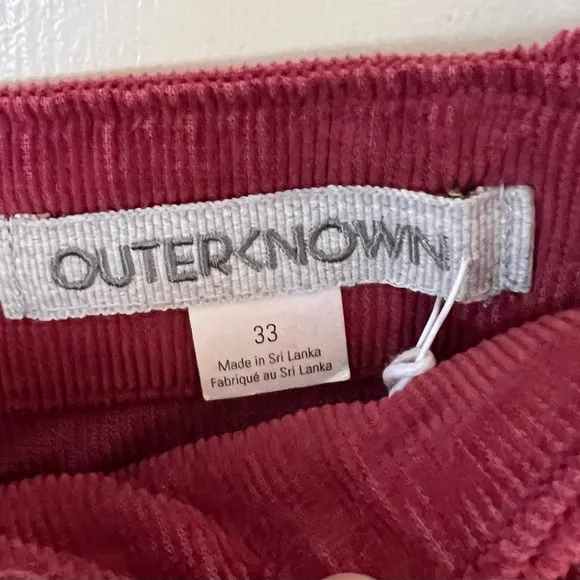 Outerknown Corduroy Shorts, Organic Cotton, Raspberry Size 33