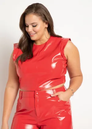 Patent Leather Cropped Tank