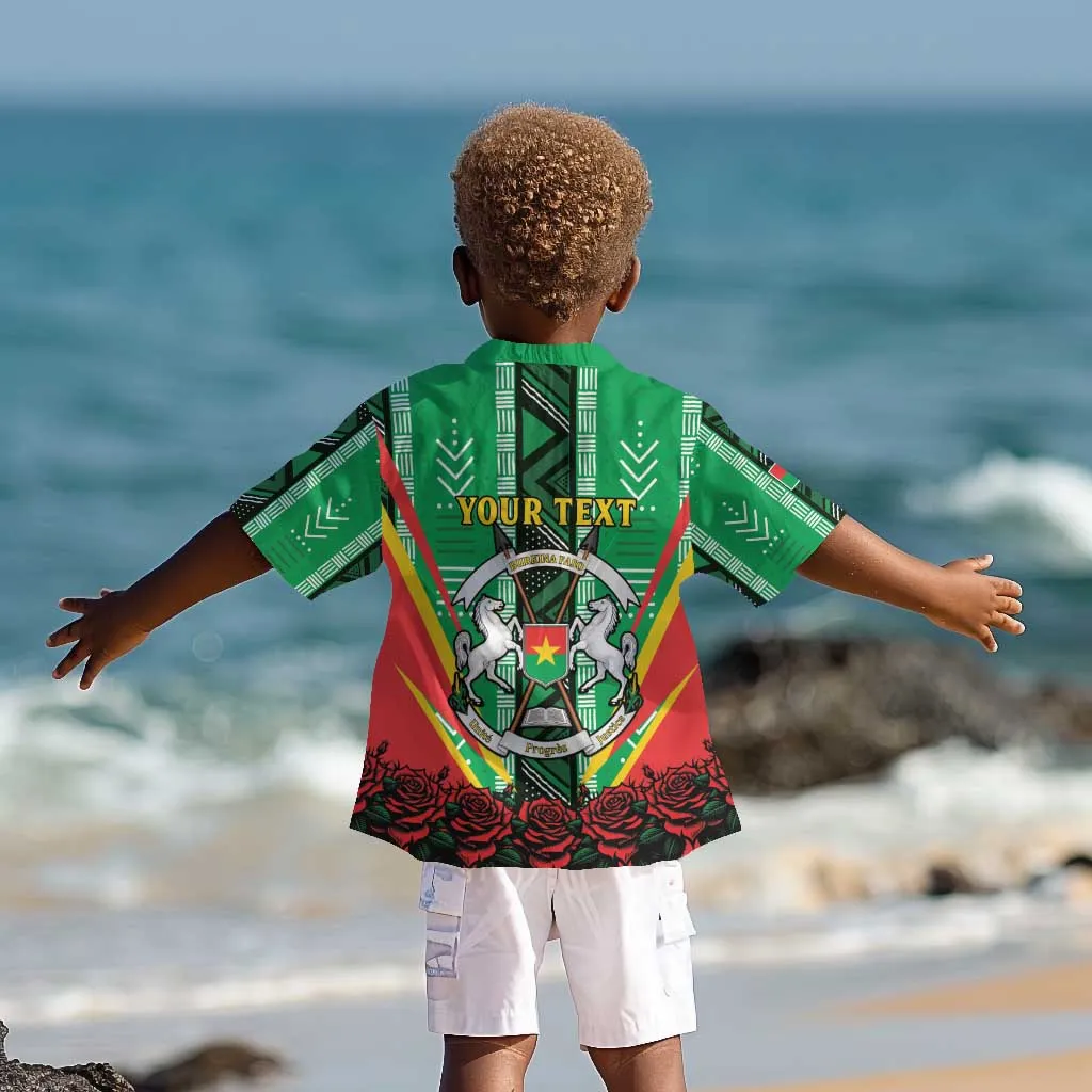 Personalised Afro Burkina Faso Kid Hawaiian Shirt Coat Of Arms With Rose LT15