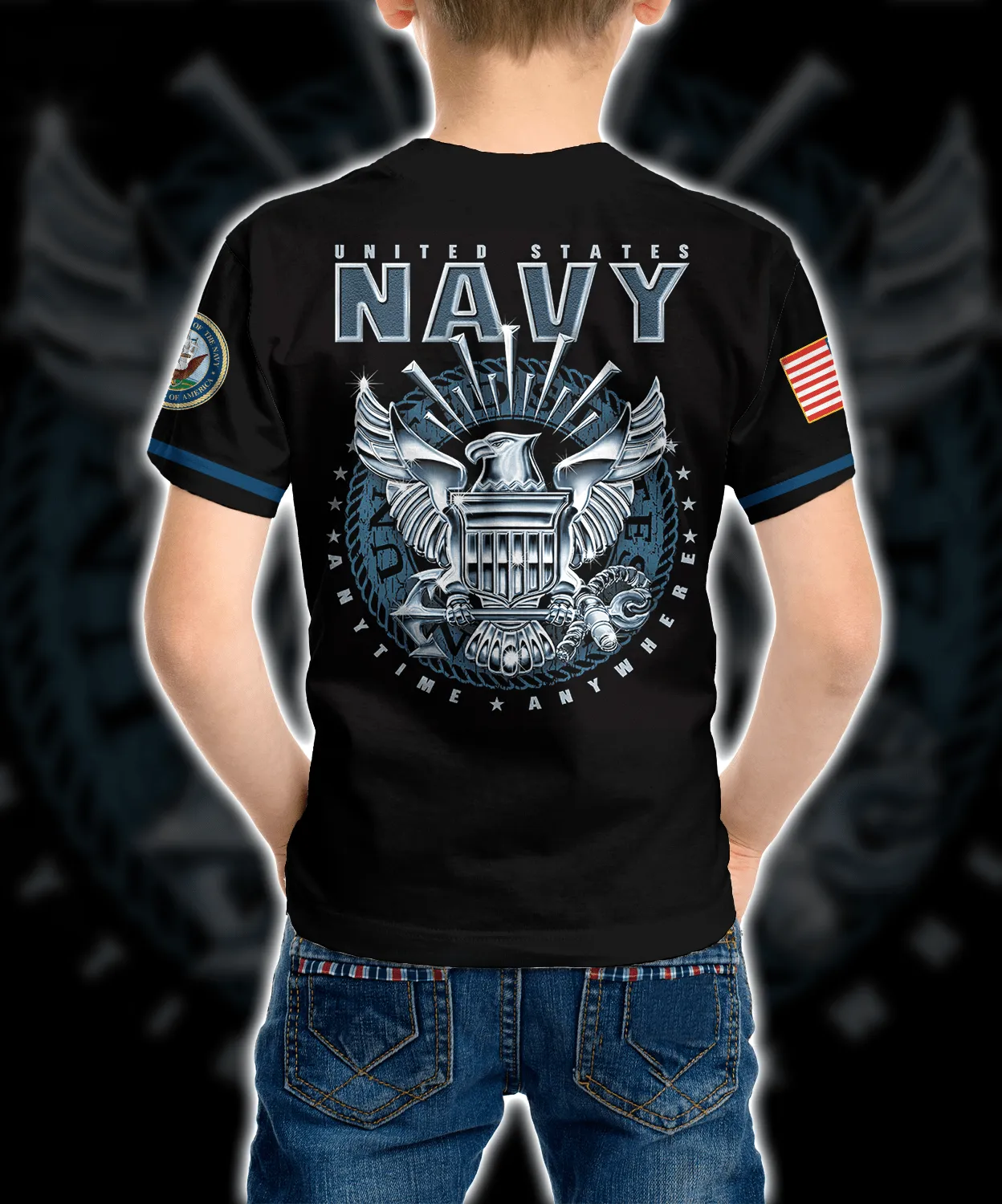 Personalized Custom Name 3D US Navy veteran Ver1 Kid Tshirt QT301230