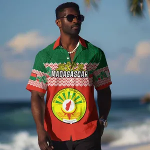 Personalized Madagascar Hawaiian Shirt with Madagasikara Seal and Baobab African Pattern LT01