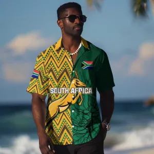 Personalized South Africa Hawaiian Shirt with Springbok and Proteas African Pattern LT01
