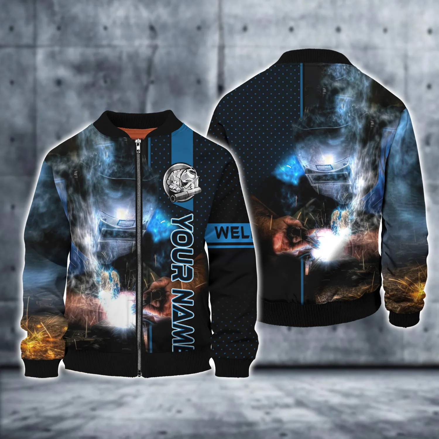 Personalized Welder Blue Graphic Design 3D Printed Shirts