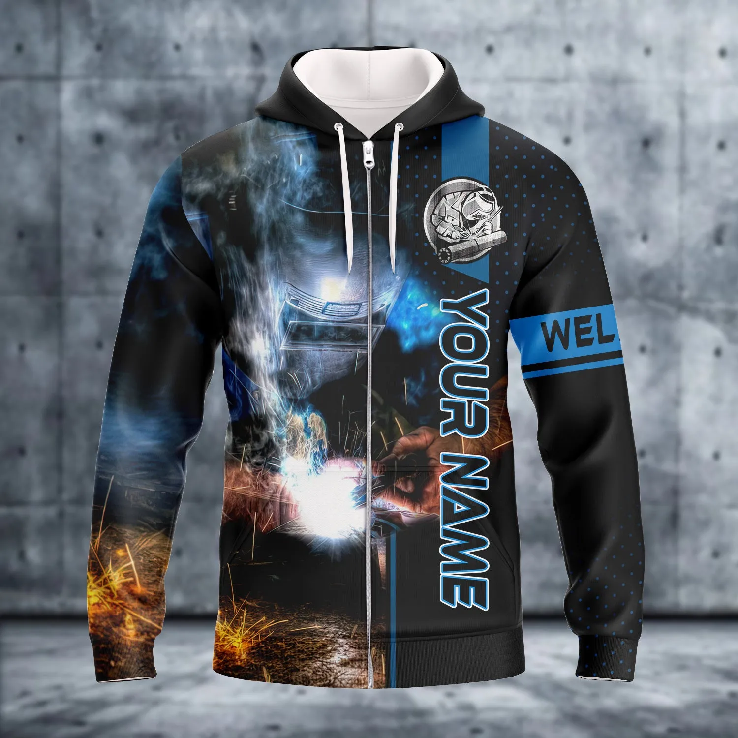 Personalized Welder Blue Graphic Design 3D Printed Shirts