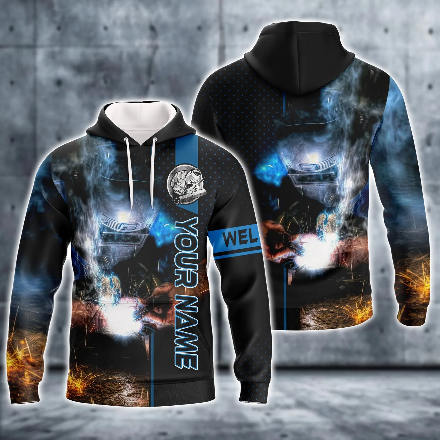 Personalized Welder Blue Graphic Design 3D Printed Shirts