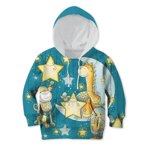 Pets With Bright Stars And Moonlight Custom Cosplay Kid Hoodie