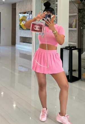 Pink Tennis Skirt Set
