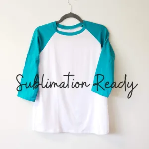 Polyester Raglan Sleeve Shirts - Ladies TURQUOISE