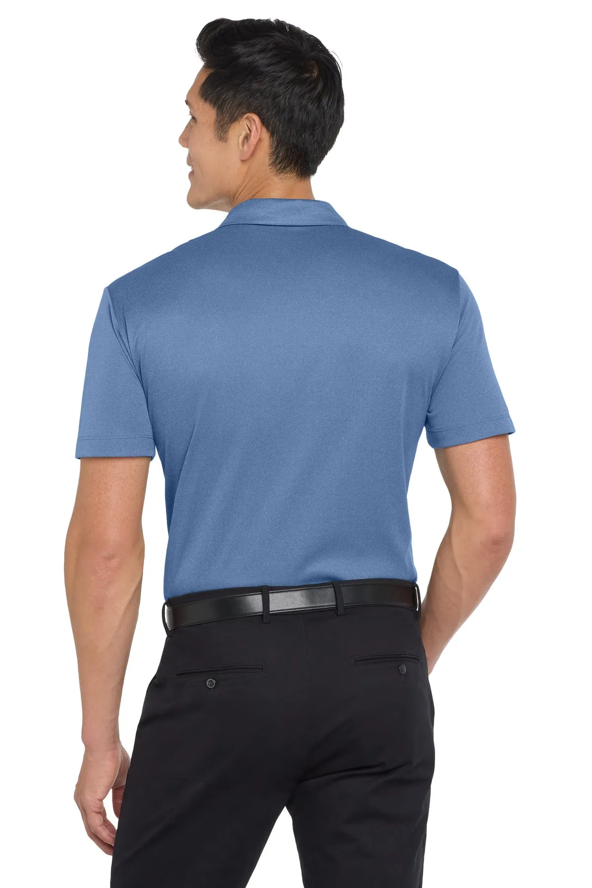 Port Authority  Heathered Silk Touch  Performance Polo. K542 Moonlight Blue Heather