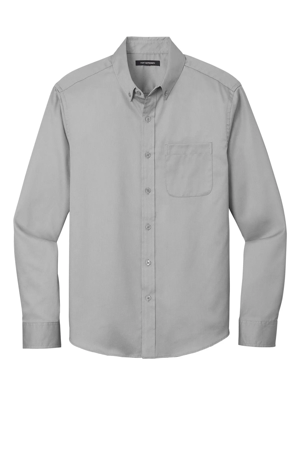 Port Authority Long Sleeve SuperPro React Twill Shirt. W808 Gusty Grey