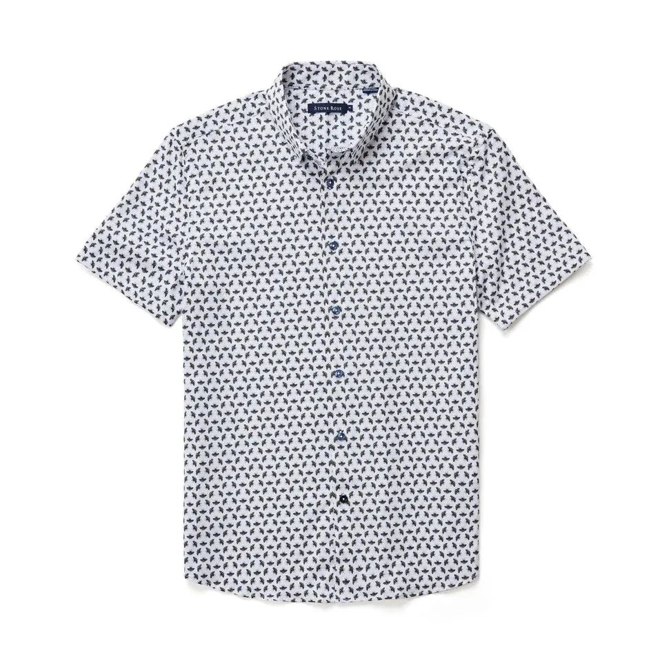 Printed Bees Short Sleeve Knit Shirt