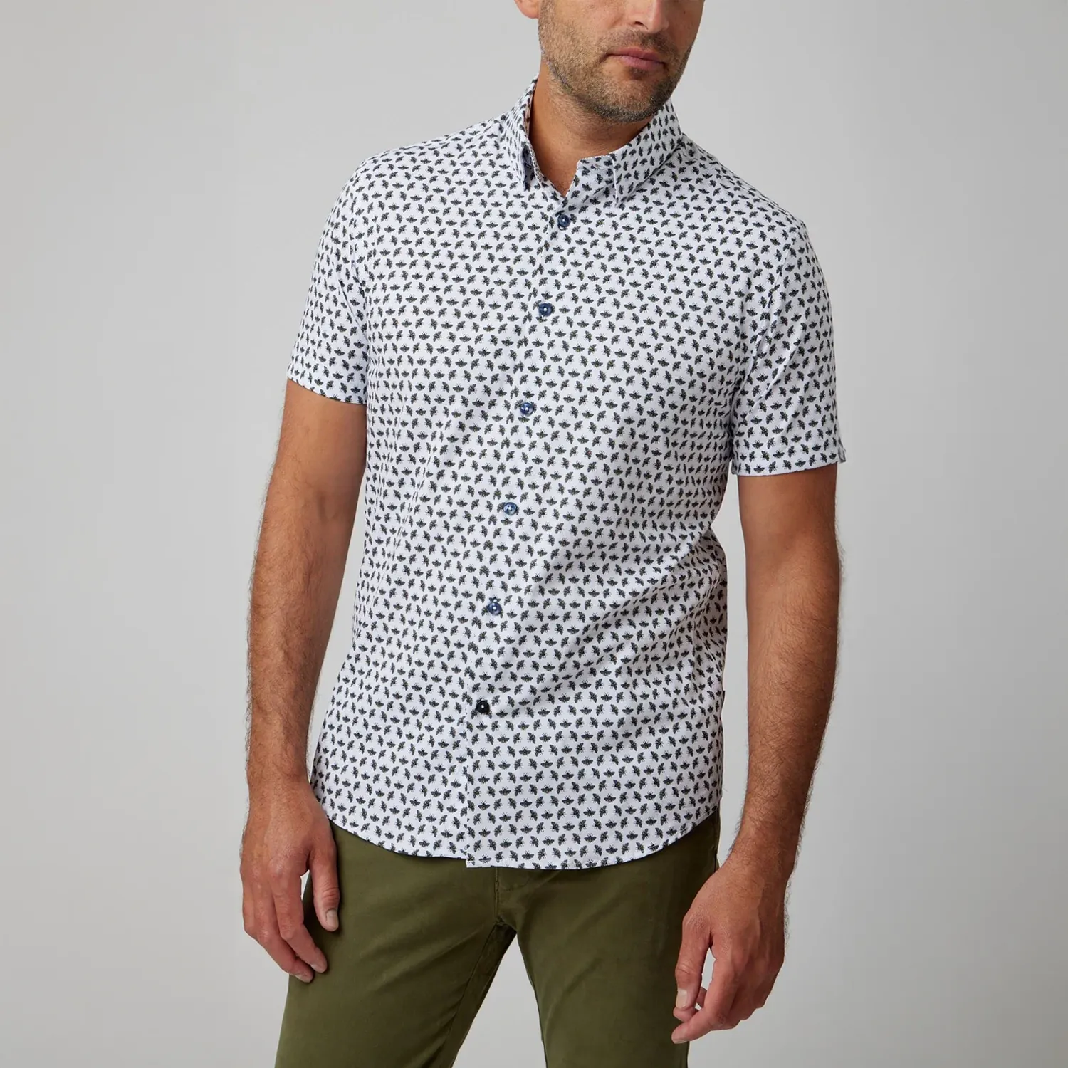Printed Bees Short Sleeve Knit Shirt