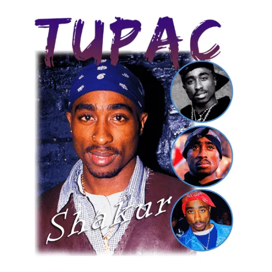 Pro Club 2pac Shakur Digital printed Tee
