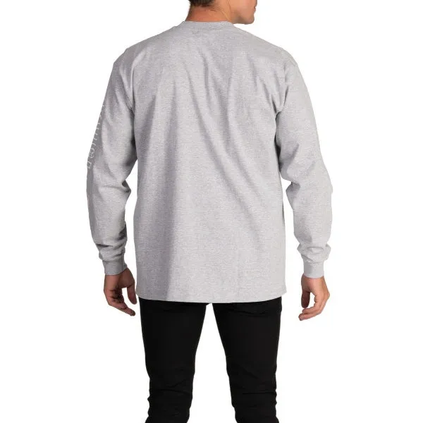 Pro Club Embroidered Box Logo Long Sleeve Heavyweight -  GRAY