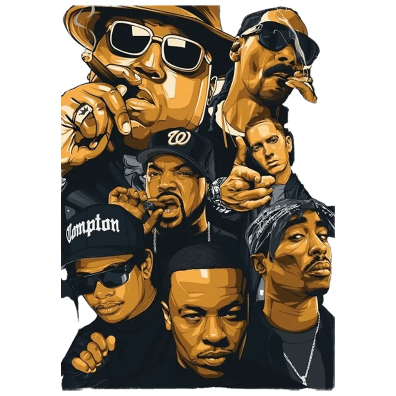 PRO CLUB  HEAVYWEIGHT HIP HOP GROUP DIGITAL PRINTED TEE