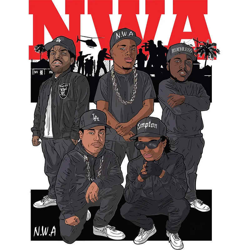 Pro Club NWA Rapper Digital printed Tee