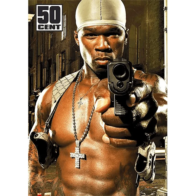 Pro Club Rapper 50 cent Gun Digital printed Tee