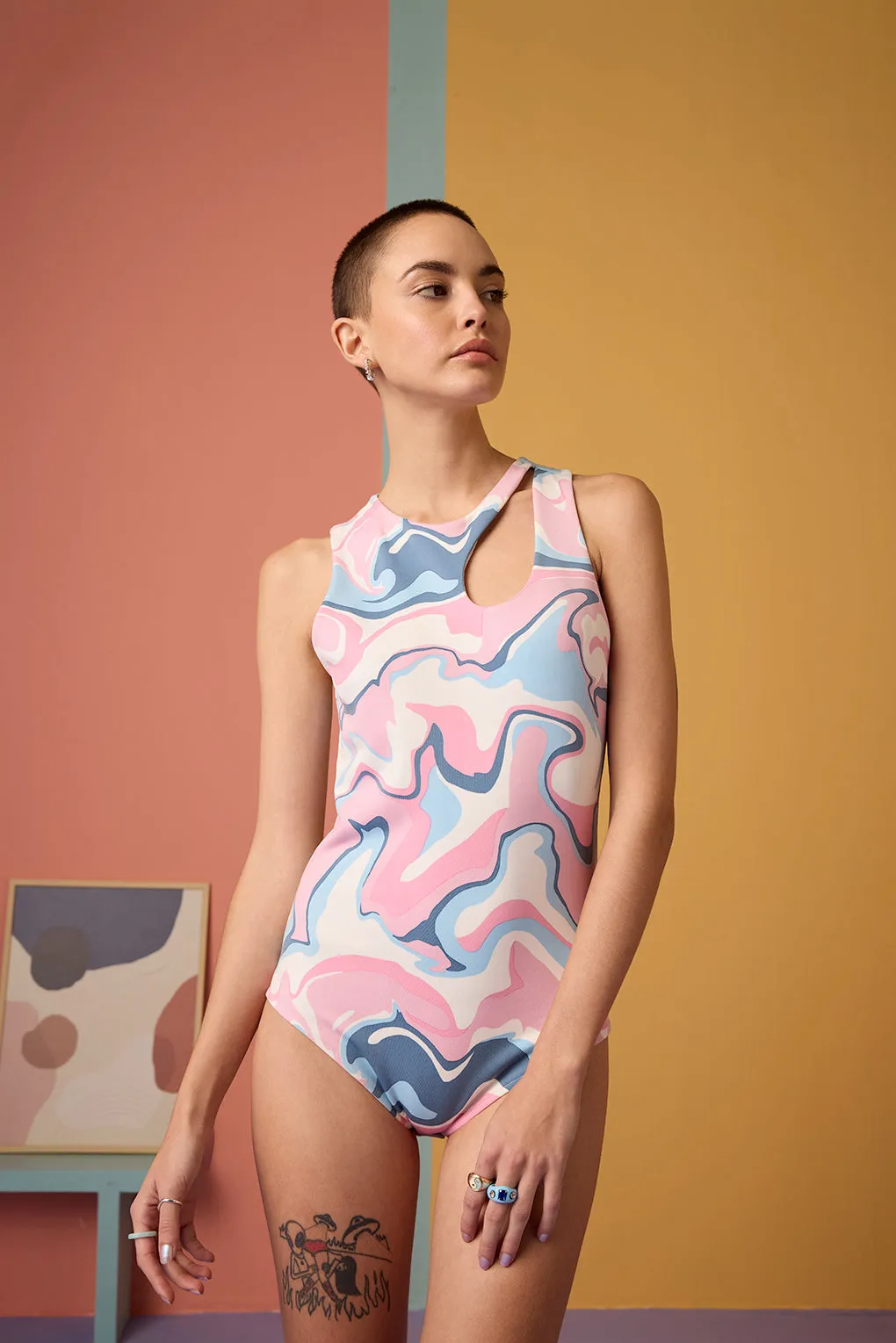 Psychedelic Print Bodysuit