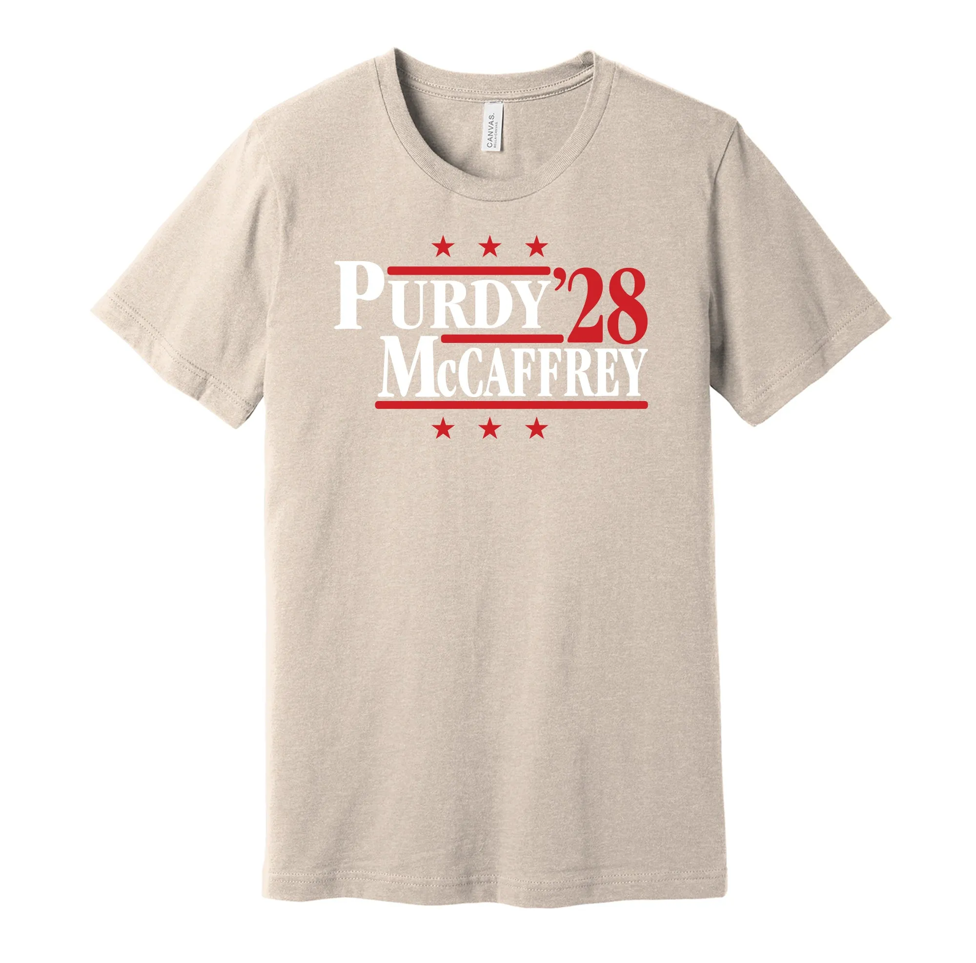 Purdy & McCaffrey '28 - San Francisco Football Legends Political Campaign Parody T-Shirt - Hyper Than Hype Shirts