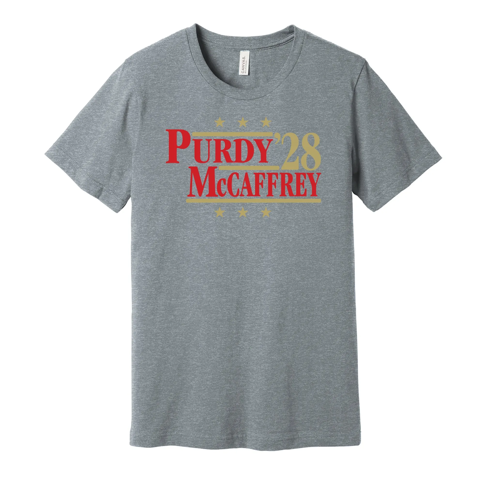 Purdy & McCaffrey '28 - San Francisco Football Legends Political Campaign Parody T-Shirt - Hyper Than Hype Shirts