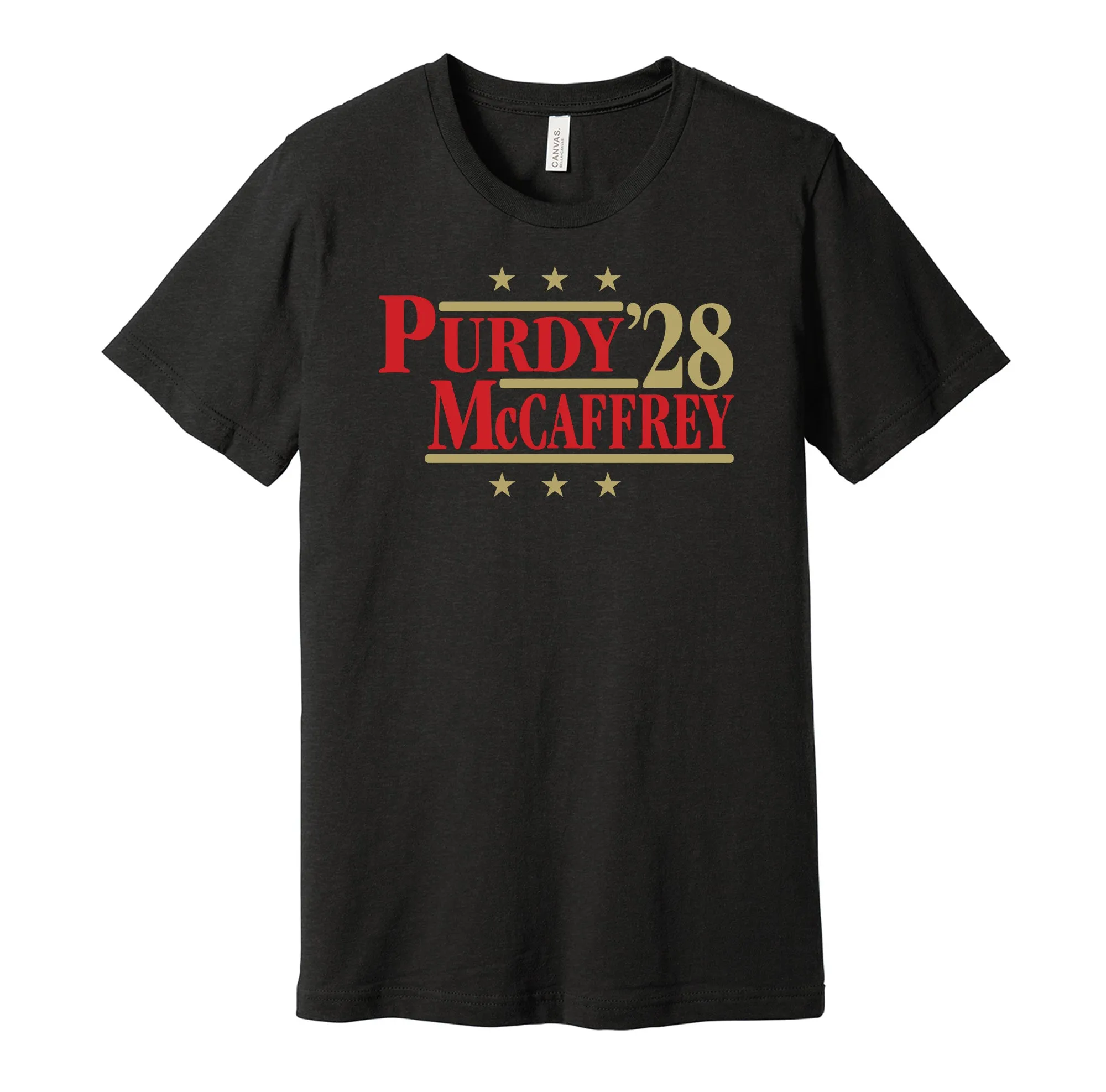 Purdy & McCaffrey '28 - San Francisco Football Legends Political Campaign Parody T-Shirt - Hyper Than Hype Shirts