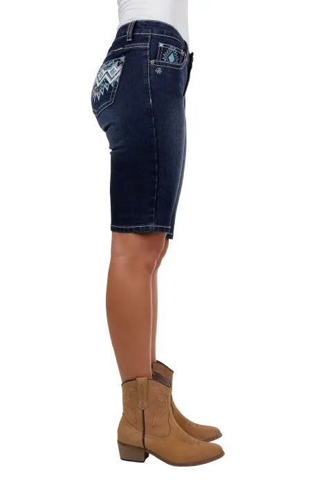 PURE WESTERN SERENA WOMENS SHORTS - TEXAS SKY