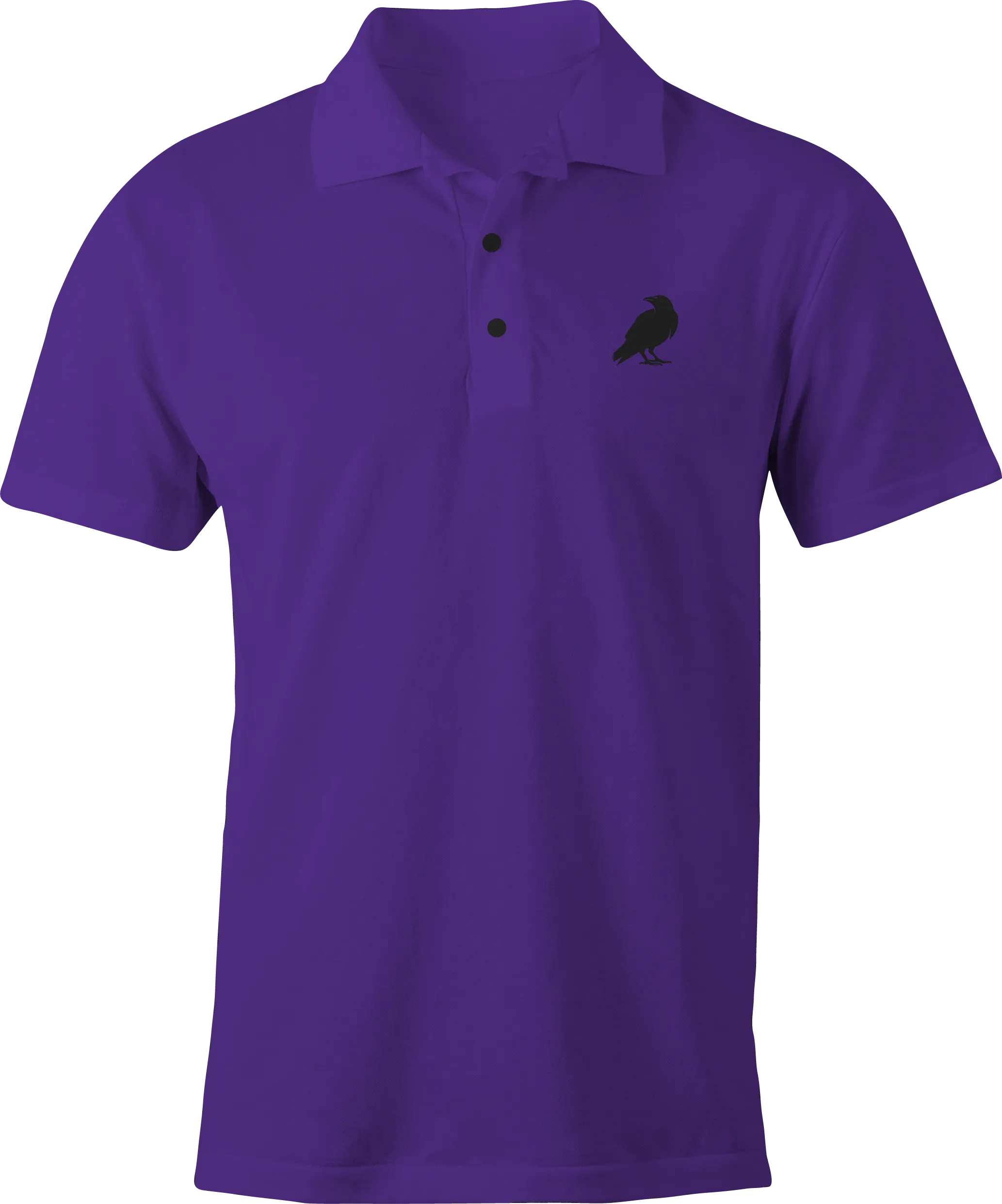 Purple Crow Design Polo Shirt – Business Casual with Halloween Flair