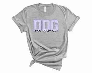 Purple Leopard Dog Mom Unisex Graphic Tee