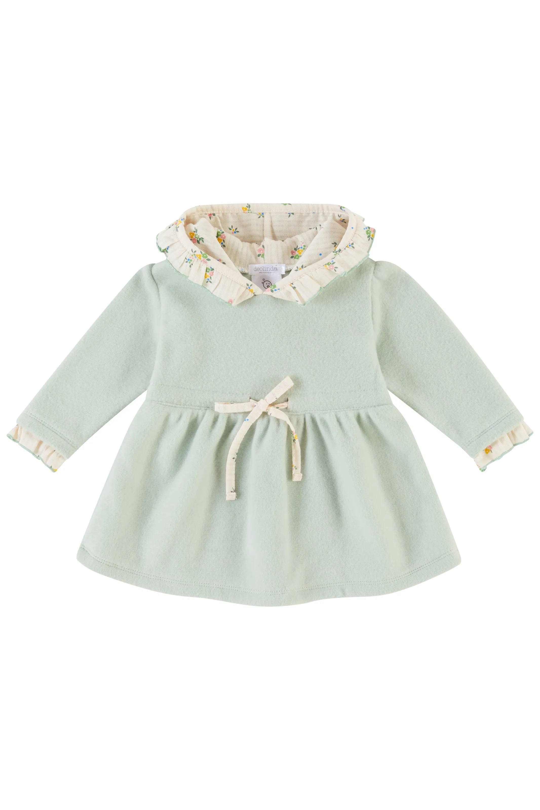 "Rosanna" Sage Green Floral Hooded Dress