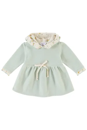 "Rosanna" Sage Green Floral Hooded Dress