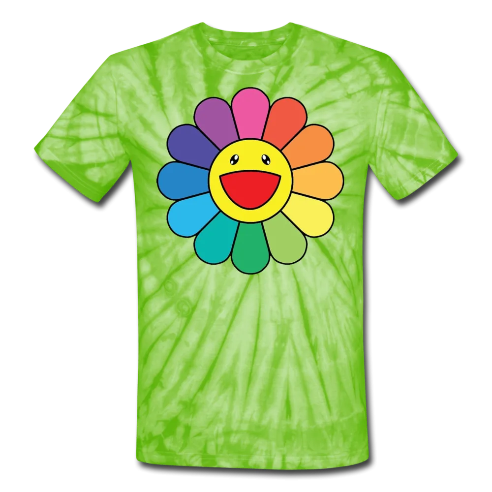 Rainbow Flower LGBTQ Men's/Unisex Premium Tie Dye Adult T-Shirt