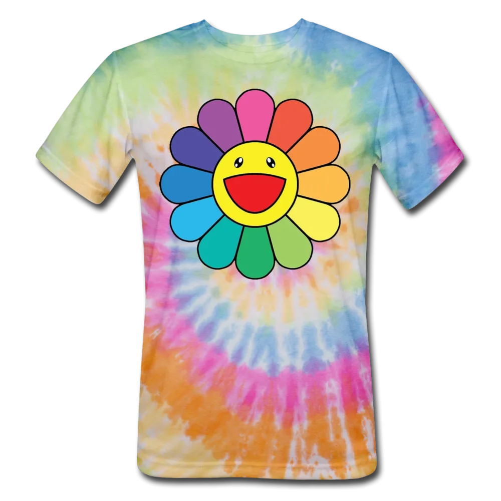 Rainbow Flower LGBTQ Men's/Unisex Premium Tie Dye Adult T-Shirt