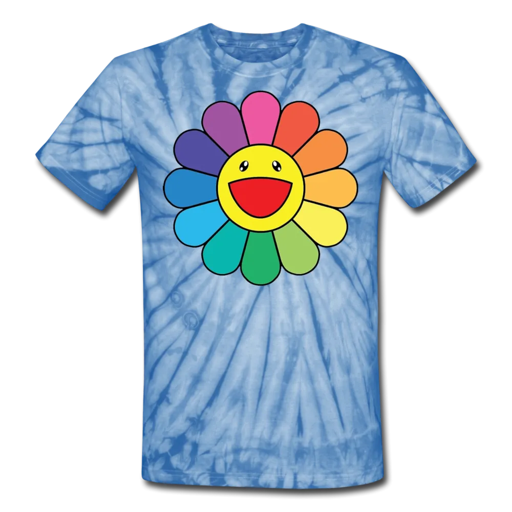 Rainbow Flower LGBTQ Men's/Unisex Premium Tie Dye Adult T-Shirt