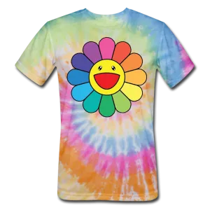 Rainbow Flower LGBTQ Men's/Unisex Premium Tie Dye Adult T-Shirt