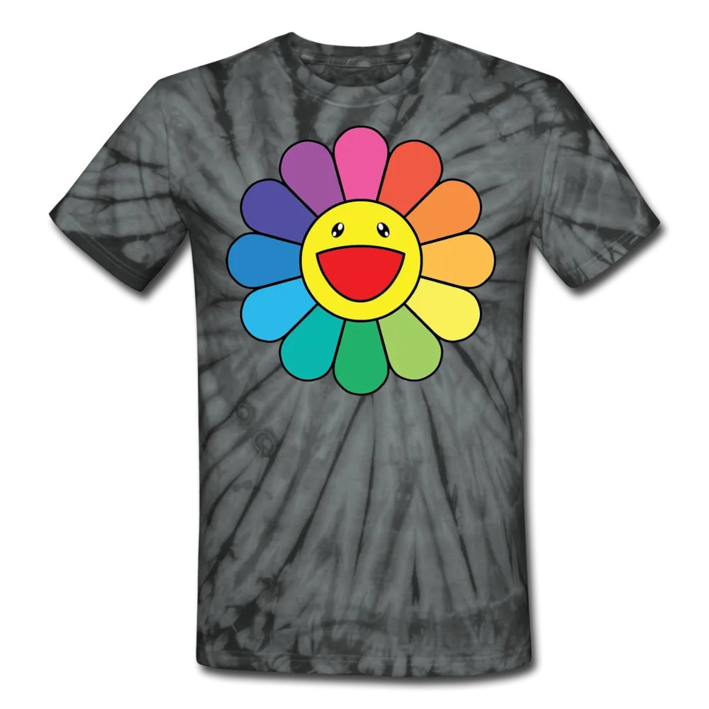 Rainbow Flower LGBTQ Men's/Unisex Premium Tie Dye Adult T-Shirt
