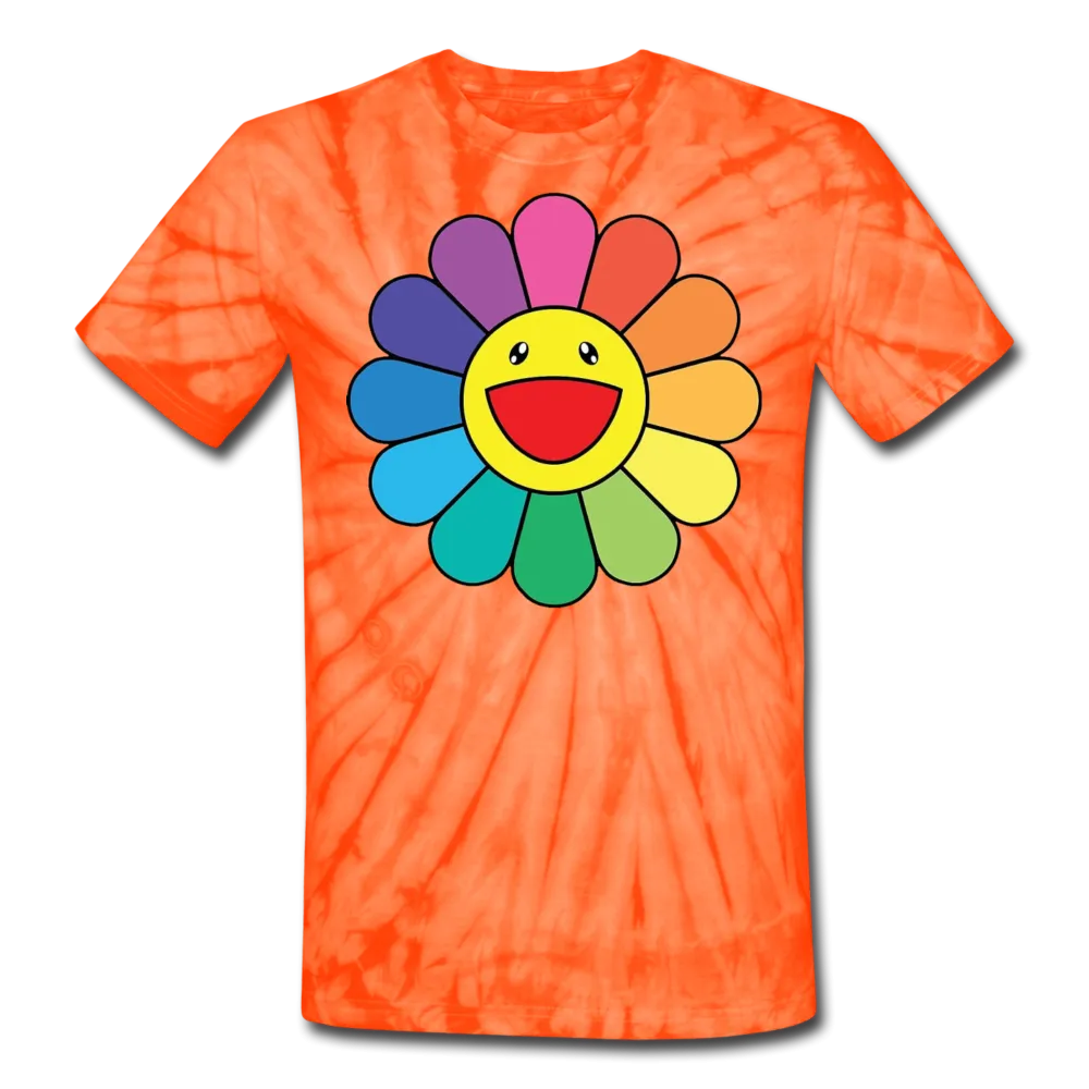 Rainbow Flower LGBTQ Men's/Unisex Premium Tie Dye Adult T-Shirt