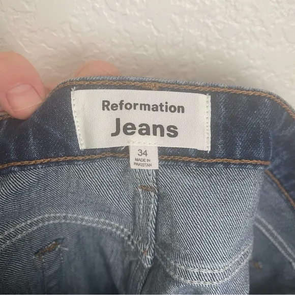 Reformation Norah Stretch High Rise 3.5&quot; Jean Shorts size 34
