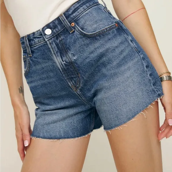 Reformation Norah Stretch High Rise 3.5&quot; Jean Shorts size 34