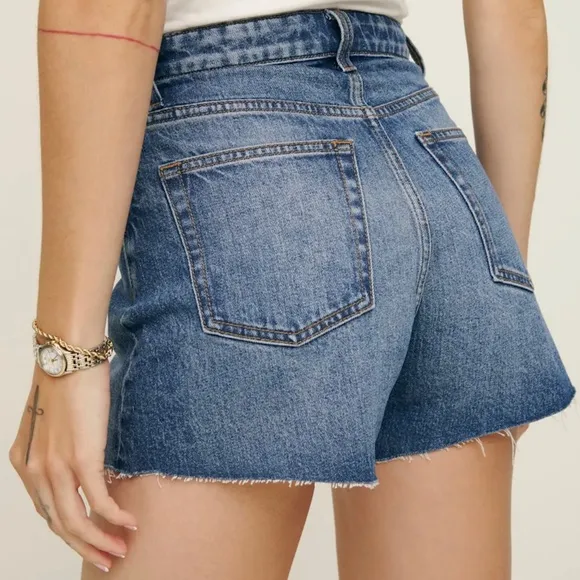 Reformation Norah Stretch High Rise 3.5&quot; Jean Shorts size 34