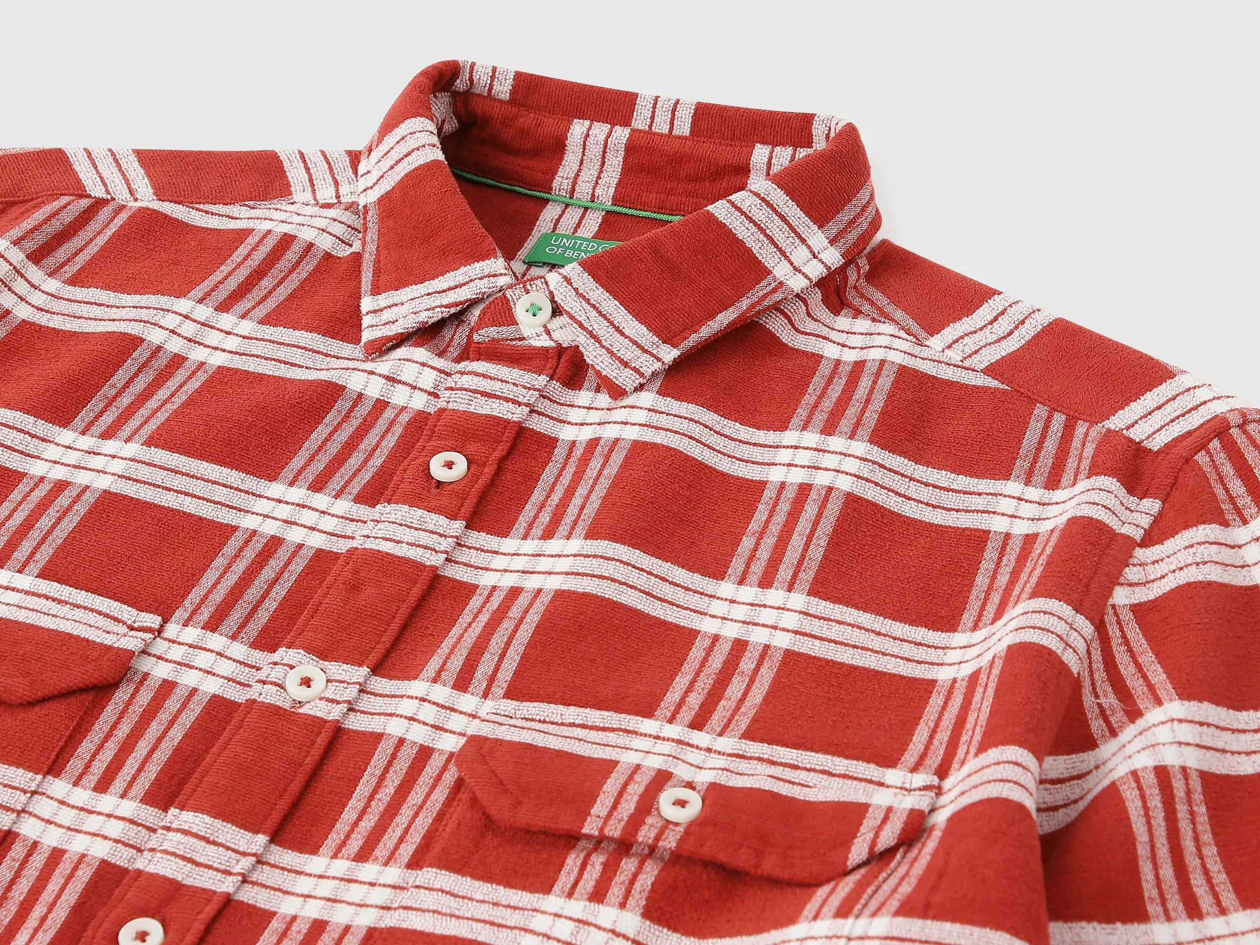 Regular Fit Spread Collar Checkered Shirts