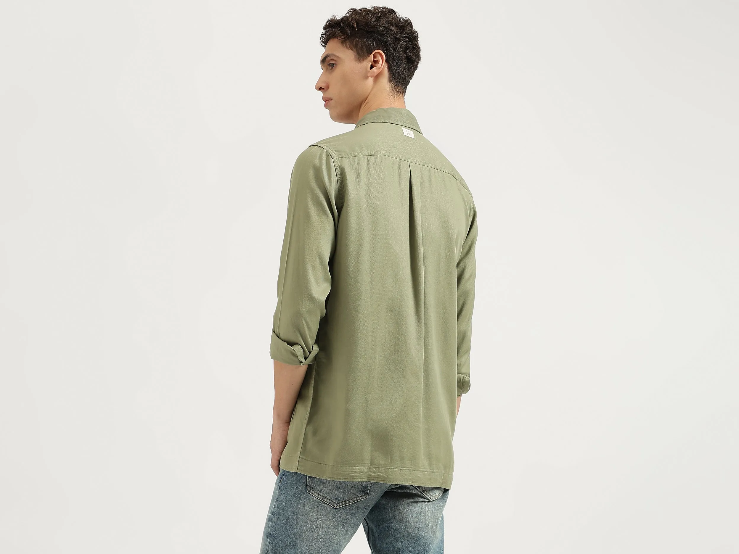 Regular Fit Spread Collar Solid Shirts