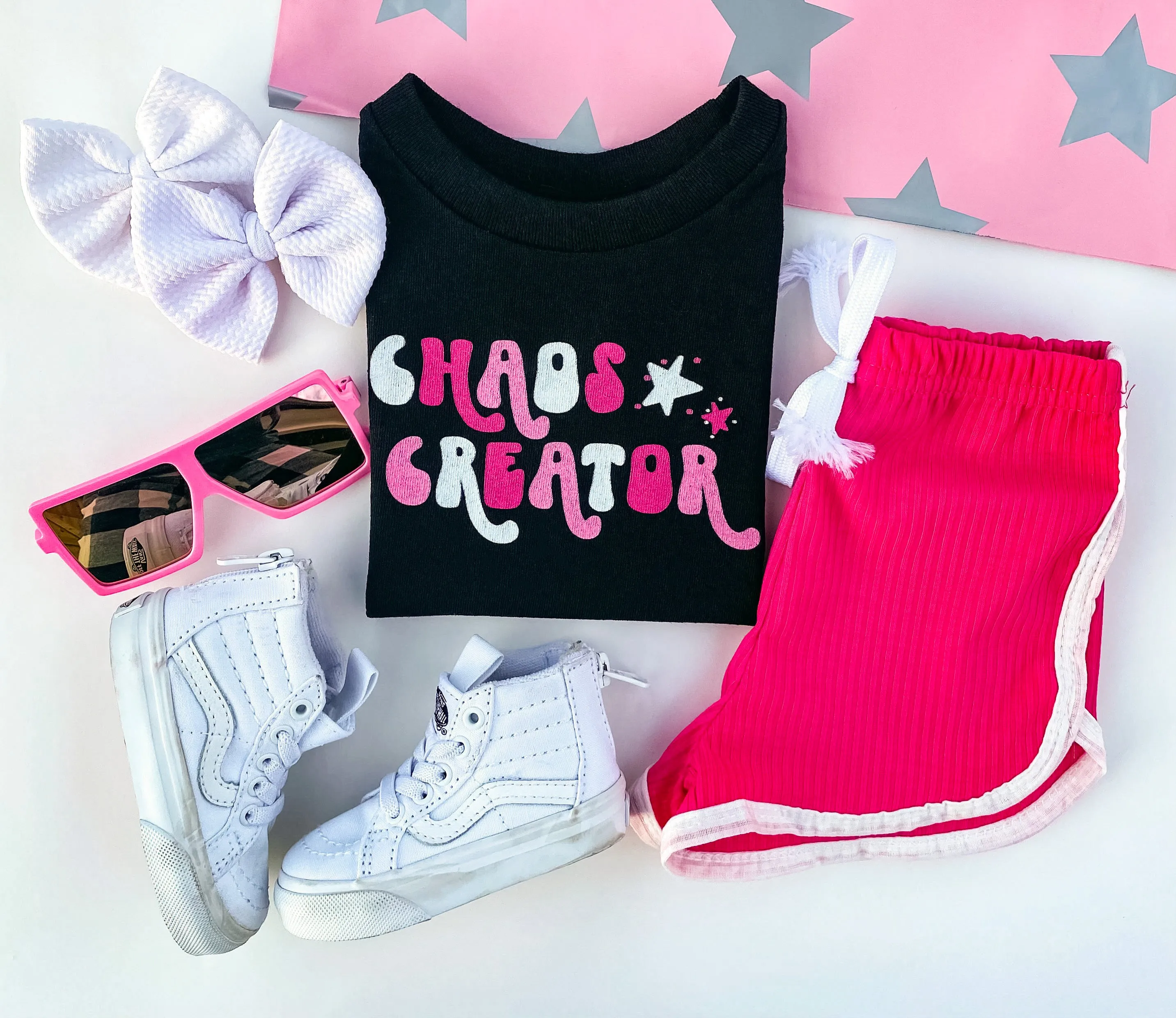 rib knit track shorts - hot pink