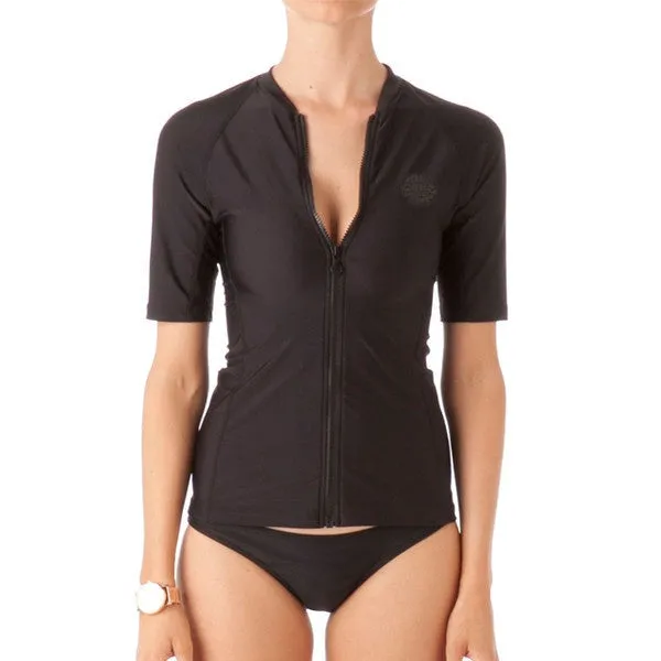 RIP CURL WMNS BELLE ZIP THRU S/S UV TEE UV50 