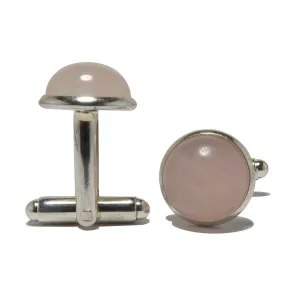 Rose Quartz Cufflinks Pink Love Gems Silver