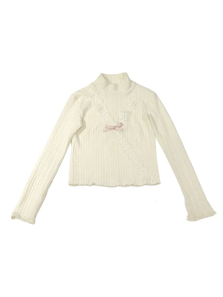 Rosy Ribbon Knit Top