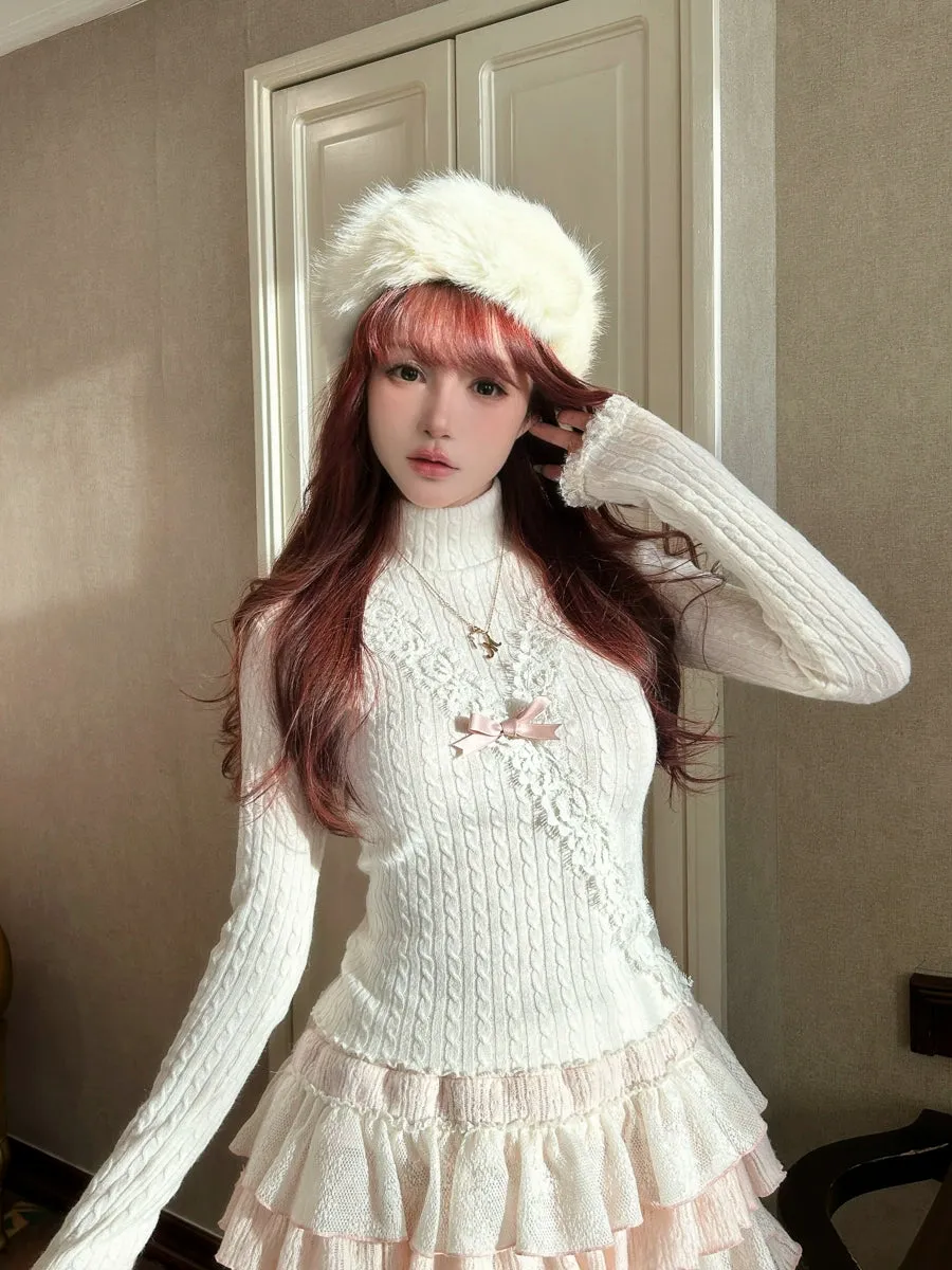 Rosy Ribbon Knit Top