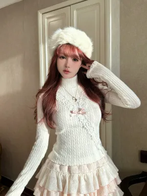 Rosy Ribbon Knit Top