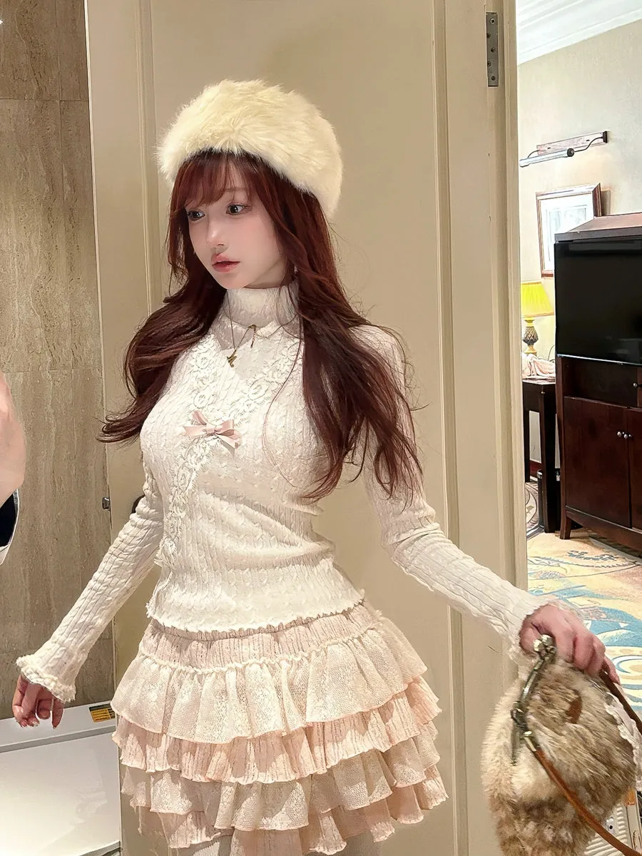 Rosy Ribbon Knit Top
