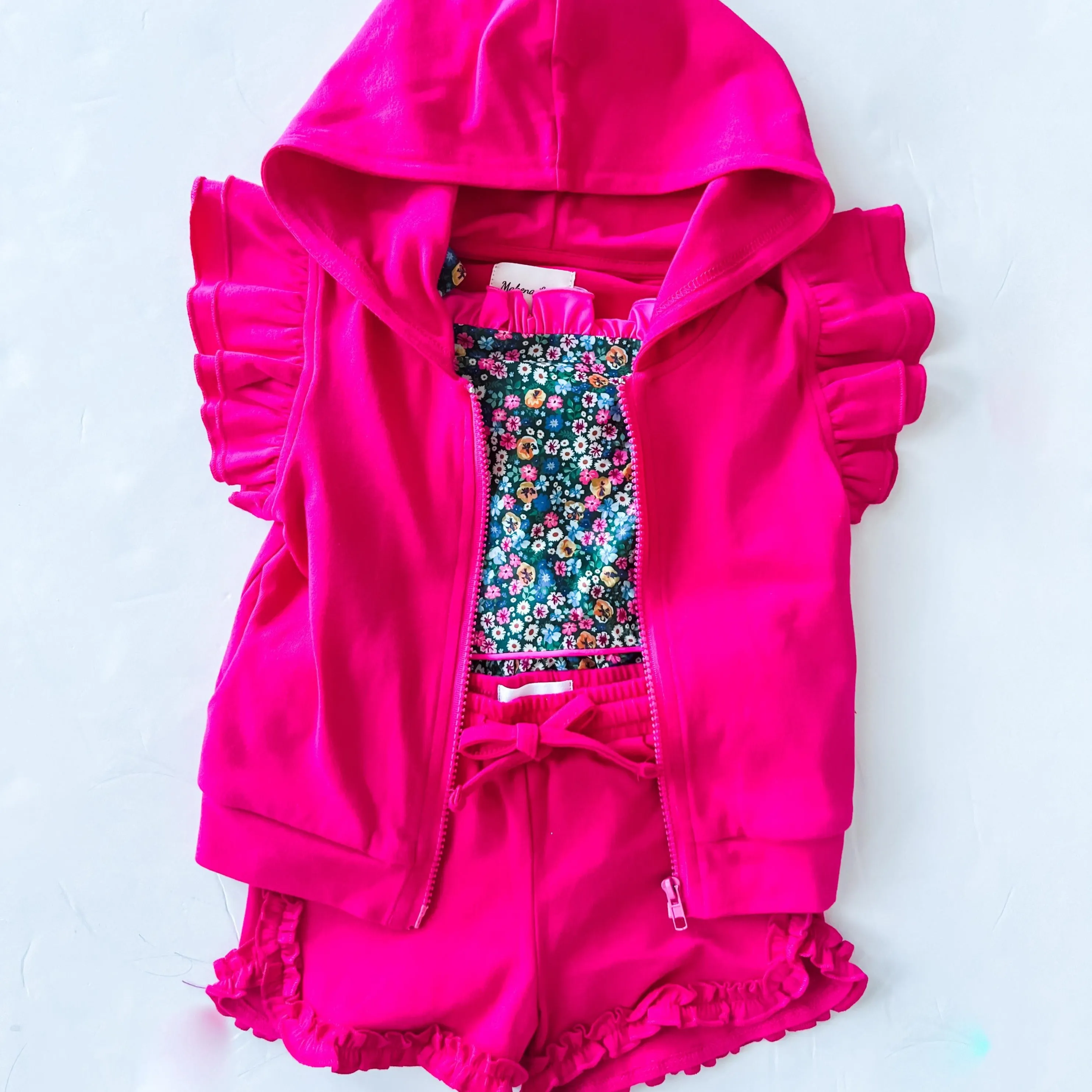 Ruffle Shorts and Hoodie Set